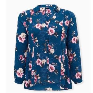 Torrid Fit And Flare Georgette Blouse